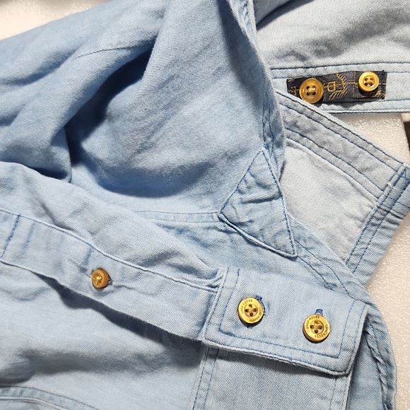 Land Rover Women's Denim Button Up Shirt Size 14 - Picture 4 of 15